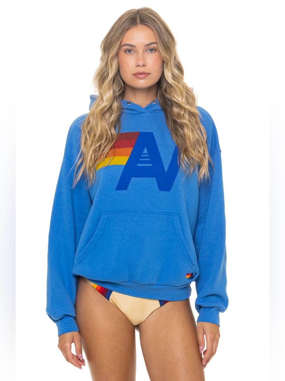 AVIATOR NATION LOGO PULLOVER RELAXED HOODIE - COBALT
